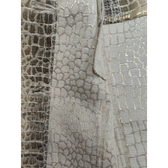 Ruby Rd. Womens Metallic Croc-Embossed Jacket Size 16 Button-Front Long Sleeve - Picture 7 of 7